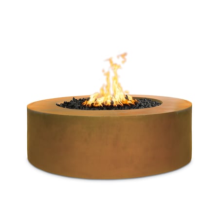 The Outdoor Plus 48 Round Unity Fire Pit - Corten Steel - Match Lit - Natural Gas OPT-RCRTN48-NG